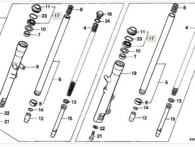 Сальник передней вилки, Honda, XL 200, 1984, 0, 0