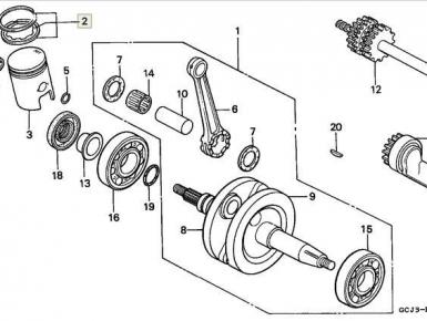 Кольца поршневые (комплект), Honda, CRM 50, 1996, 0, 0
