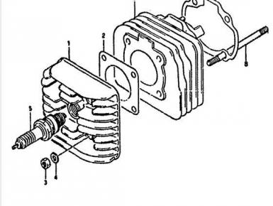 Прокладка головки блока цилиндров (ГБЦ), Suzuki, AZ 50 Let's, 1999, 0, 0
