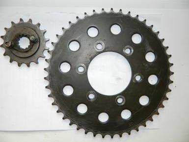 Ведомая и ведущая звезда и цепь привода колеса (комплект), Kawasaki, ZXR 400 L , 0, 0