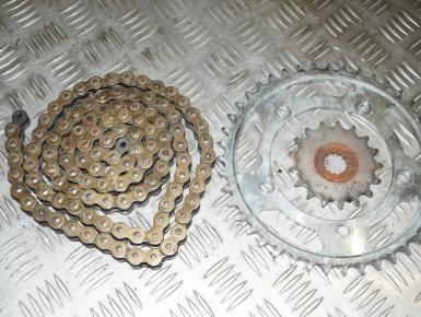 Ведомая и ведущая звезда и цепь привода колеса (комплект), Suzuki, GSX R 750 , 0, 0