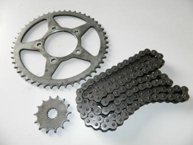 Ведомая и ведущая звезда и цепь привода колеса (комплект), Suzuki, RF 400, 1995, 0, 0