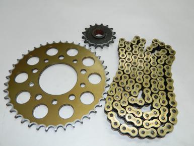 Ведомая и ведущая звезда и цепь привода колеса (комплект), Honda, CB 400 VTEC Spec II , 0, 0