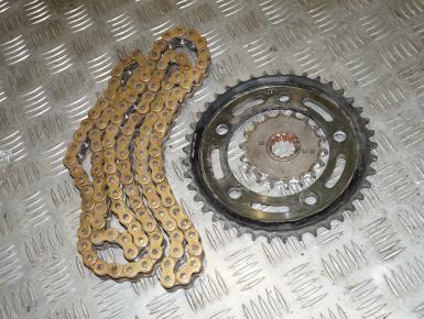 Ведомая и ведущая звезда и цепь привода колеса (комплект), Honda, X4, 1999, 0, 1