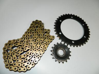 Ведомая и ведущая звезда и цепь привода колеса (комплект), Yamaha, XJR 1300 , 0, 0