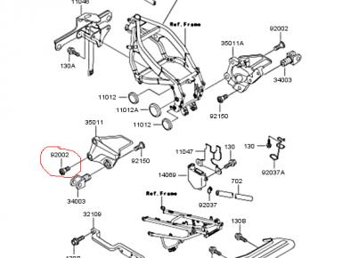 Болт, Kawasaki, ZZR 400, 1992, 0, 0