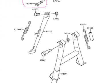 Болт, Kawasaki, ZZR 400, 1992, 0, 0