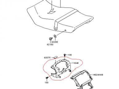 Кронштейн стоп сигнала, Kawasaki, ZZR 400, 1992, 0, 0