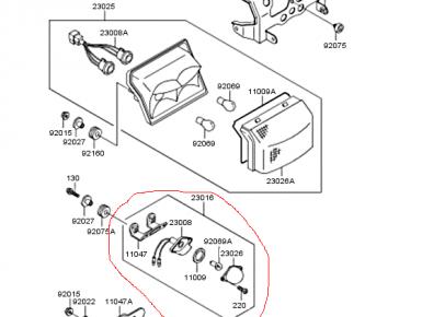 Подсветка номера, Kawasaki, ZZR 400, 1992, 0, 0