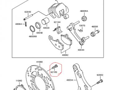 болты крепления тормозного диска, Kawasaki, ZZR 400, 1992, 0, 0