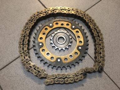 Ведомая и ведущая звезда и цепь привода колеса (комплект), Suzuki, GSX R 1000 , 0, 0