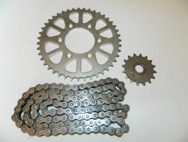 Ведомая и ведущая звезда и цепь привода колеса (комплект), Kawasaki, ZX 9 R Ninja , 0, 0