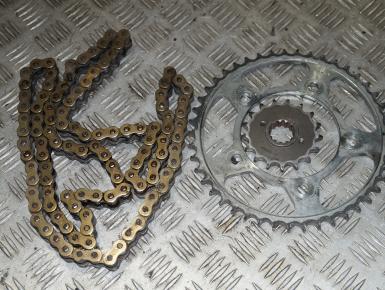 Ведомая и ведущая звезда и цепь привода колеса (комплект), Honda, CBR 1100 XX Super Blackbird , 0, 0