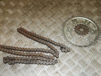 Ведомая и ведущая звезда и цепь привода колеса (комплект), Yamaha, YZF R1, 2003, 0, 0