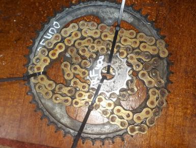 Ведомая и ведущая звезда и цепь привода колеса (комплект), Suzuki, RF 400, 1995, 0, 0