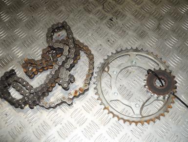 Ведомая и ведущая звезда и цепь привода колеса (комплект), Yamaha, FZ 1, 2012, 0, 0