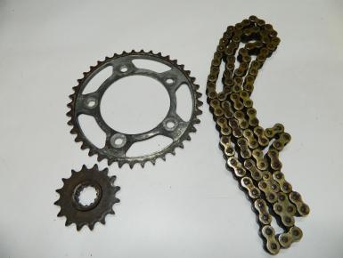 Ведомая и ведущая звезда и цепь привода колеса (комплект), Honda, VTR 1000 F , 0, 0