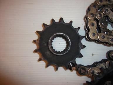 Ведомая и ведущая звезда и цепь привода колеса (комплект), Aprilia, RSV 1000R Factory , 0, 1