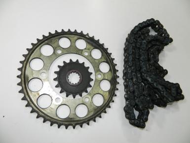 Ведомая и ведущая звезда и цепь привода колеса (комплект), Yamaha, FZ 1 Fazer , 0, 0