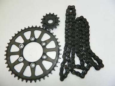 Ведомая и ведущая звезда и цепь привода колеса (комплект), Kawasaki, ZX 6 R Ninja , 0, 0