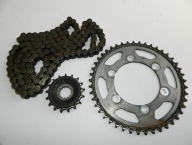 Ведомая и ведущая звезда и цепь привода колеса (комплект), Yamaha, FZ 1 Fazer , 0, 0