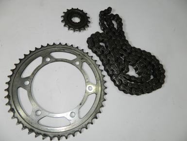 Ведомая и ведущая звезда и цепь привода колеса (комплект), Yamaha, FZ 8, 2010, 0, 0