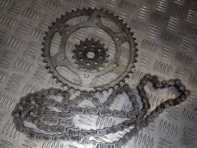 Ведомая и ведущая звезда и цепь привода колеса (комплект), Yamaha, FZR 1000 , 0, 0