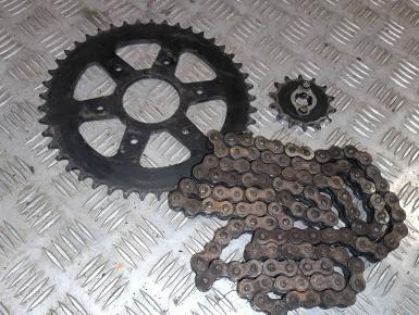 Ведомая и ведущая звезда и цепь привода колеса (комплект), KTM, 125 Duke, 2012, , 